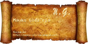 Mauks Glória névjegykártya